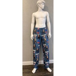 Donald Trump Pajama Pants Kids Large 45 47 Navy Blue Dancing Lounge Bottoms